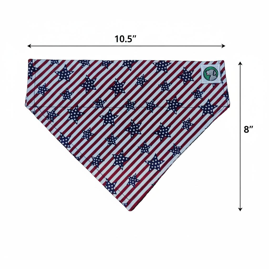 4th of July Bandanna - Collar Attach - Large