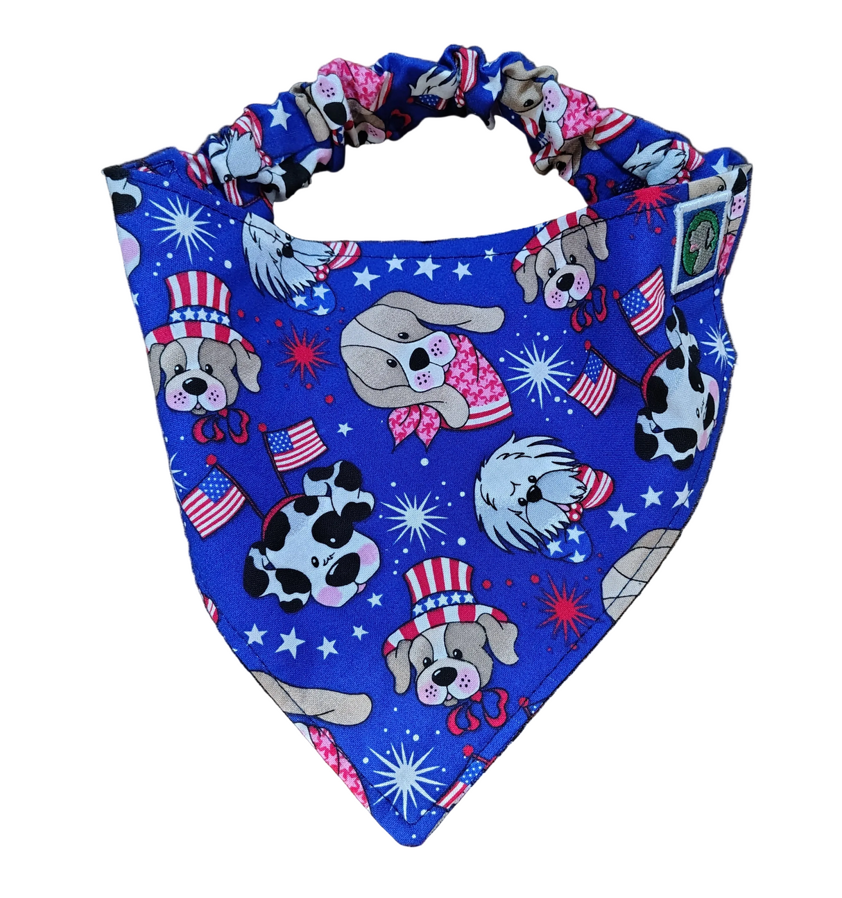 4th of July Bandanna - Elastic Band - Large