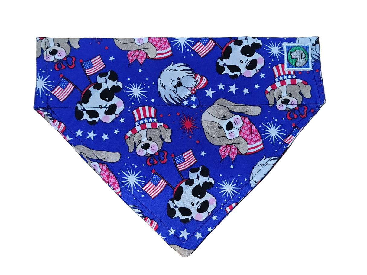 4th of July Bandanna - Collar Attach - Large