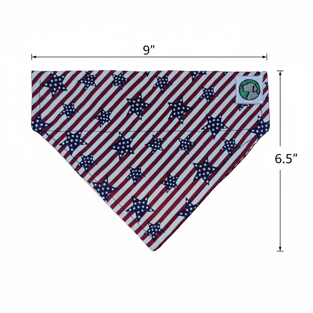 4th of July Bandanna - Collar Attach - Medium