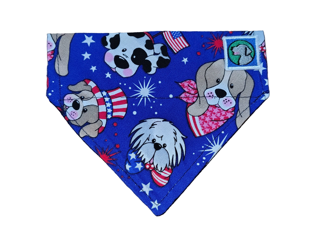 4th of July Bandanna - Collar Attach - Small