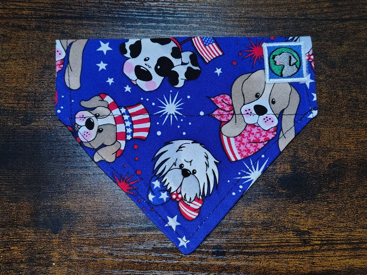 4th of July Bandanna - Collar Attach - Small