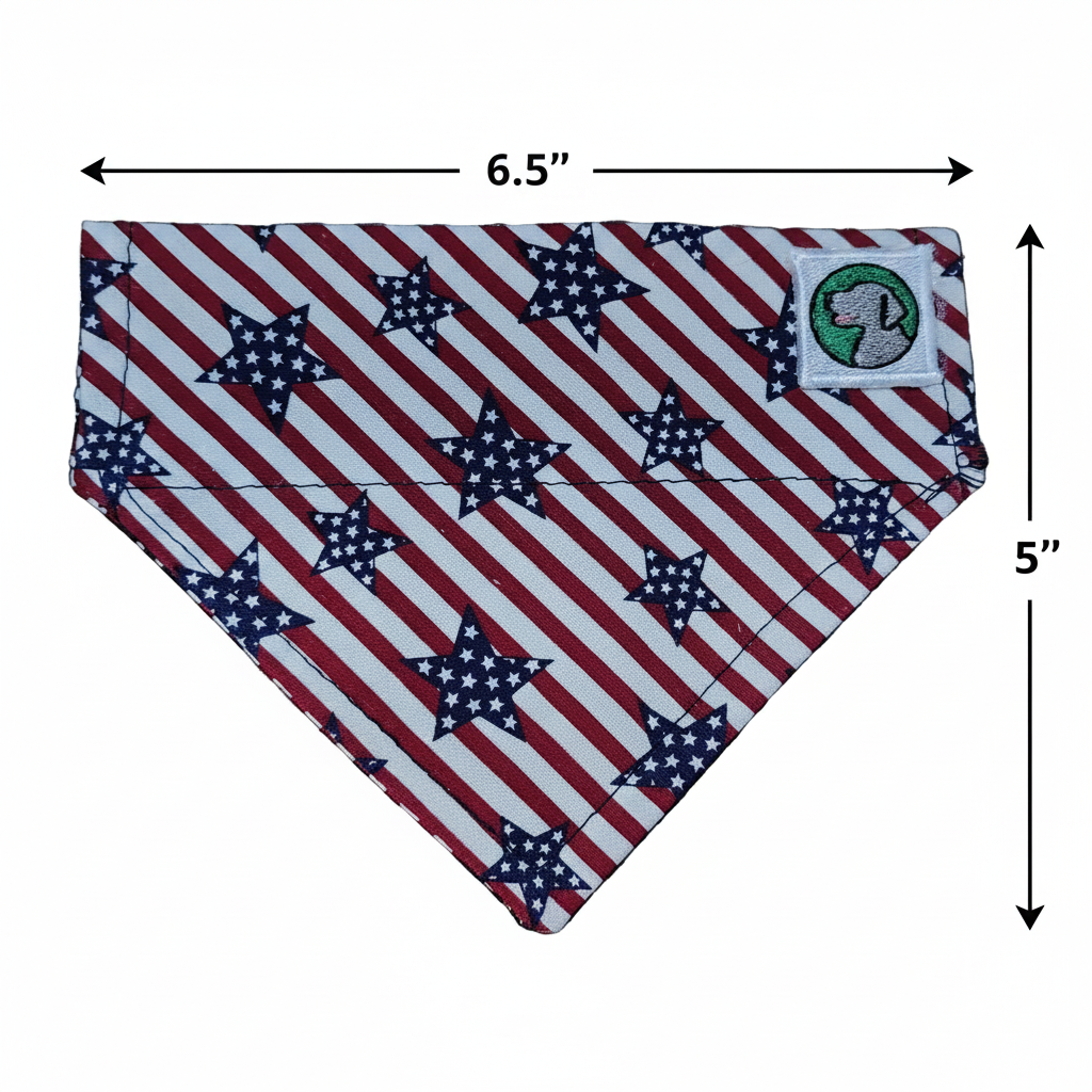 4th of July Bandanna - Collar Attach - Small