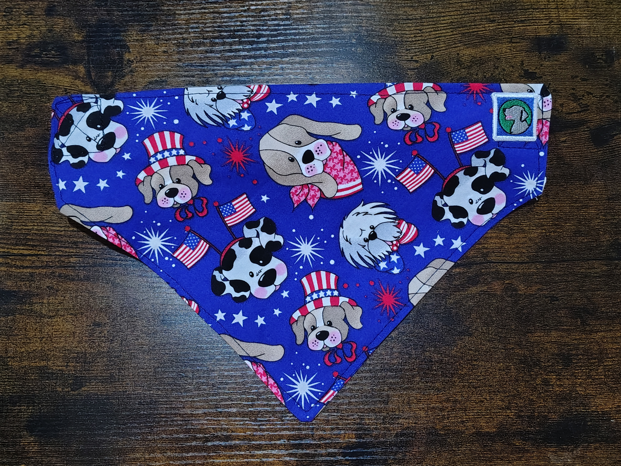 4th of July Bandanna - Elastic Band - Large