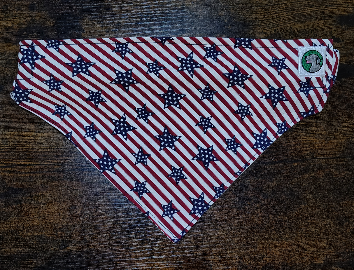 4th of July Bandanna - Elastic Band - Large