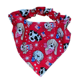 4th of July Bandanna - Elastic Band - Large