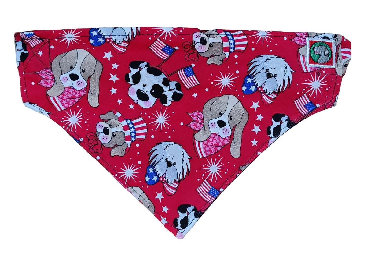 4th of July Bandanna - Elastic Band - Large