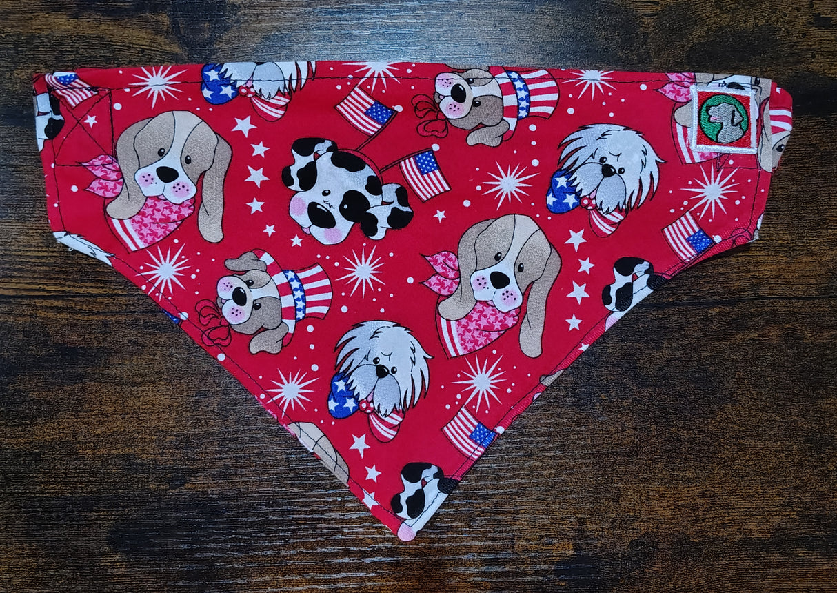 4th of July Bandanna - Elastic Band - Large