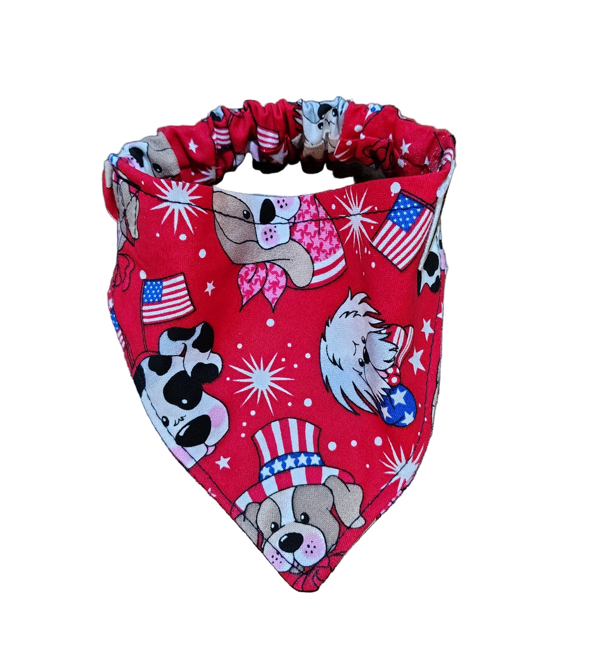 4th of July Bandanna - Elastic Band - Small